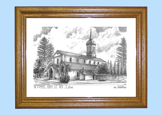 Biblioth?que Bois Le Roi : Cadre bois teint? impression Noir sur la ville de BOIS LE ROI Titre Biblioth?que Bois Le Roi : Cadre bois teint? impression Noir sur la ville de BOIS LE ROI Titre