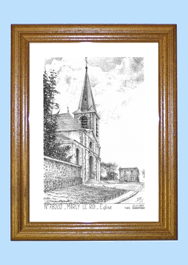 Biblioth?que Bois Le Roi : Cadre bois teint? impression Noir sur la ville de MARLY LE ROI Titre Biblioth?que Bois Le Roi : Cadre bois teint? impression Noir sur la ville de MARLY LE ROI Titre