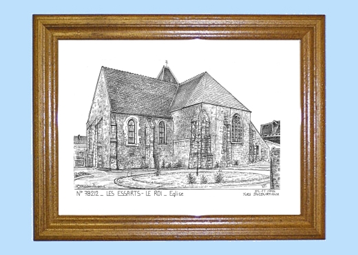 Biblioth?que Bois Le Roi : Cadre bois teint? impression Noir sur la ville de LES ESSARTS LE ROI Biblioth?que Bois Le Roi : Cadre bois teint? impression Noir sur la ville de LES ESSARTS LE ROI