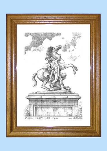 Biblioth?que Bois Le Roi : Cadre bois teint? impression Noir sur la ville de MARLY LE ROI Titre Biblioth?que Bois Le Roi : Cadre bois teint? impression Noir sur la ville de MARLY LE ROI Titre