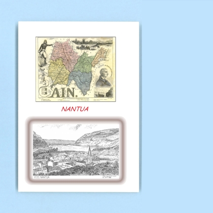 Cartes Postales impression Noir avec dpartement sur la ville de NANTUA Titre : vue