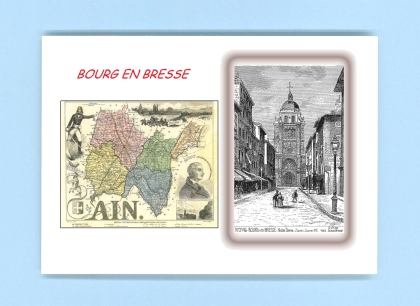 Cartes Postales impression Noir avec dpartement sur la ville de BOURG EN BRESSE Titre : notre dame