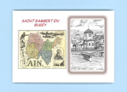 Cartes Postales impression Noir avec dpartement sur la ville de ST RAMBERT EN BUGEY Titre : vue