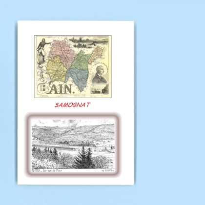 Cartes Postales impression Noir avec dpartement sur la ville de SAMOGNAT Titre : barrage de moux
