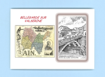 Cartes Postales impression Noir avec dpartement sur la ville de BELLEGARDE SUR VALSERINE Titre : vue