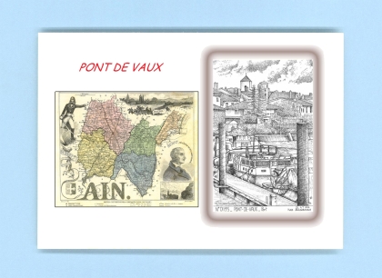 Cartes Postales impression Noir avec dpartement sur la ville de PONT DE VAUX Titre : port