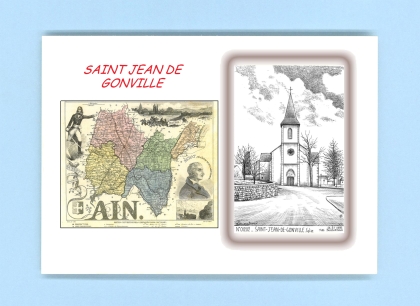 Cartes Postales impression Noir avec dpartement sur la ville de ST JEAN DE GONVILLE Titre : eglise