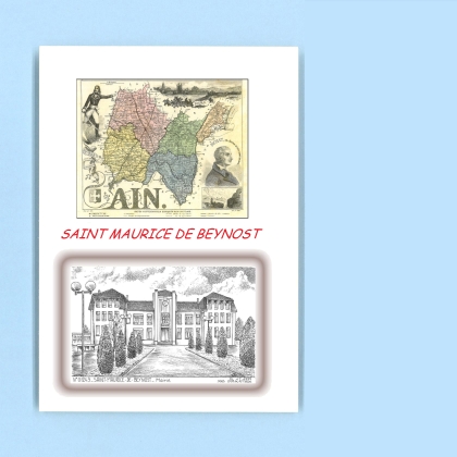 Cartes Postales impression Noir avec dpartement sur la ville de ST MAURICE DE BEYNOST Titre : mairie