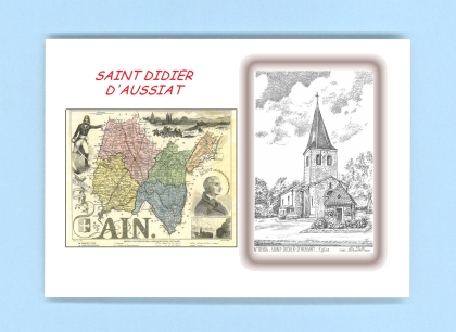 Cartes Postales impression Noir avec dpartement sur la ville de ST DIDIER D AUSSIAT Titre : eglise