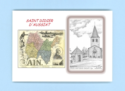 Cartes Postales impression Noir avec dpartement sur la ville de ST DIDIER D AUSSIAT Titre : eglise