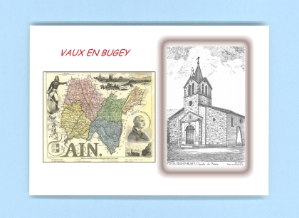 Cartes Postales impression Noir avec dpartement sur la ville de VAUX EN BUGEY Titre : chapelle de nievre