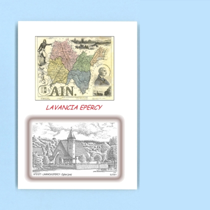 Cartes Postales impression Noir avec dpartement sur la ville de LAVANCIA EPERCY Titre : eglise