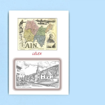 Cartes Postales impression Noir avec dpartement sur la ville de LELEX Titre : le village