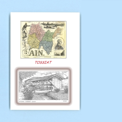 Cartes Postales impression Noir avec dpartement sur la ville de TOSSIAT Titre : lavoir