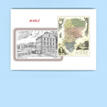 Cartes Postales impression Noir avec dpartement sur la ville de MARLE Titre : musee