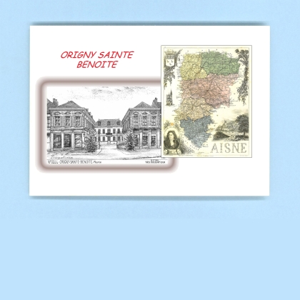 Cartes Postales impression Noir avec dpartement sur la ville de ORIGNY STE BENOITE Titre : mairie