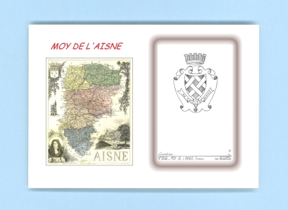 Cartes Postales impression Noir avec dpartement sur la ville de MOY DE L AISNE Titre : armoirie