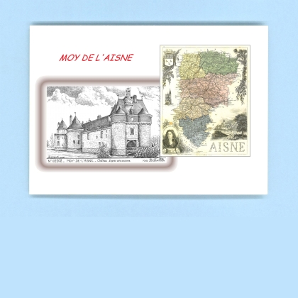 Cartes Postales impression Noir avec dpartement sur la ville de MOY DE L AISNE Titre : chateau (d apres ca)