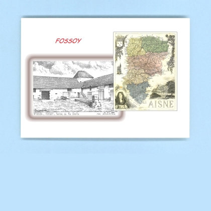 Cartes Postales impression Noir avec dpartement sur la ville de FOSSOY Titre : ferme du ru chailly