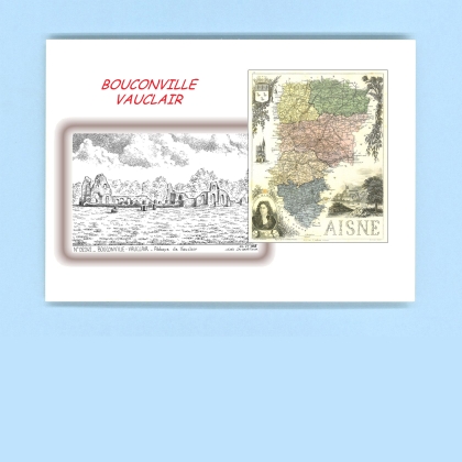 Cartes Postales impression Noir avec dpartement sur la ville de BOUCONVILLE VAUCLAIR Titre : abbaye de vauclair