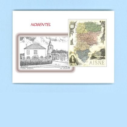 Cartes Postales impression Noir avec dpartement sur la ville de NOGENTEL Titre : vue