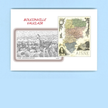 Cartes Postales impression Noir avec dpartement sur la ville de BOUCONVILLE VAUCLAIR Titre : vue