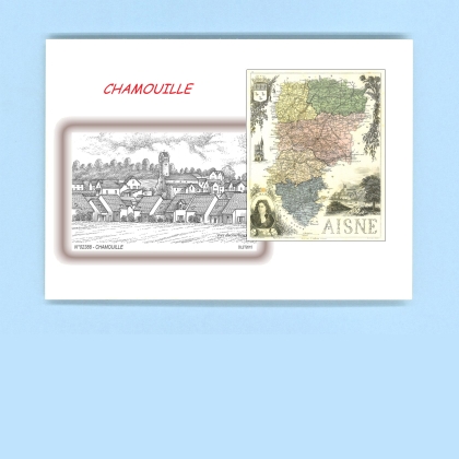 Cartes Postales impression Noir avec dpartement sur la ville de CHAMOUILLE Titre : vue