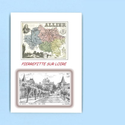 Cartes Postales impression Noir avec dpartement sur la ville de PIERREFITTE SUR LOIRE Titre : vue