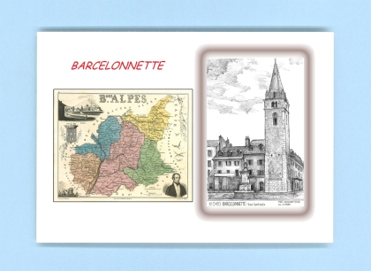 Cartes Postales impression Noir avec dpartement sur la ville de BARCELONNETTE Titre : tour cardinalis
