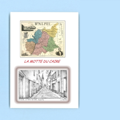 Cartes Postales impression Noir avec dpartement sur la ville de LA MOTTE DU CAIRE Titre : grande rue