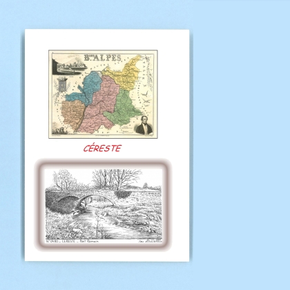Cartes Postales impression Noir avec dpartement sur la ville de CERESTE Titre : pont romain