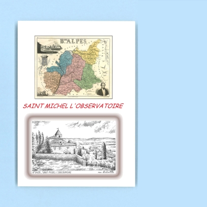 Cartes Postales impression Noir avec dpartement sur la ville de ST MICHEL L OBSERVATOIRE Titre : vue