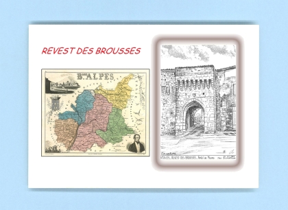 Cartes Postales impression Noir avec dpartement sur la ville de REVEST DES BROUSSES Titre : portail des moures