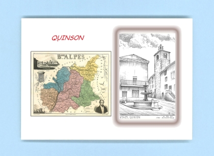 Cartes Postales impression Noir avec dpartement sur la ville de QUINSON Titre : vue