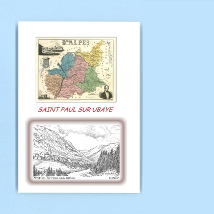 Cartes Postales impression Noir avec dpartement sur la ville de ST PAUL SUR UBAYE Titre : vue