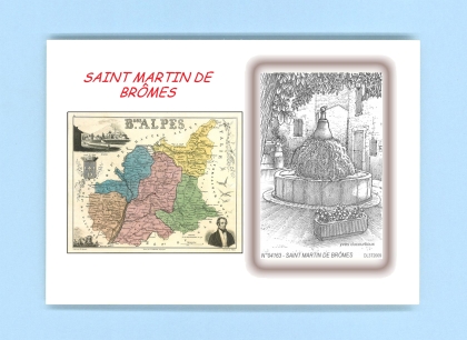 Cartes Postales impression Noir avec dpartement sur la ville de ST MARTIN DE BROMES Titre : fontaine