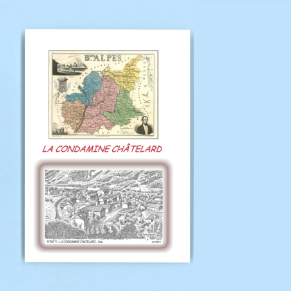 Cartes Postales impression Noir avec dpartement sur la ville de LA CONDAMINE CHATELARD Titre : vue