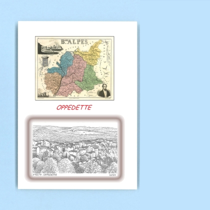Cartes Postales impression Noir avec dpartement sur la ville de OPPEDETTE Titre : vue