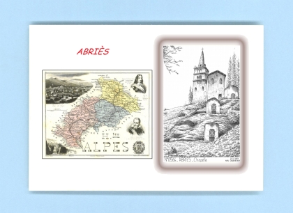 Cartes Postales impression Noir avec dpartement sur la ville de ABRIES Titre : chapelle