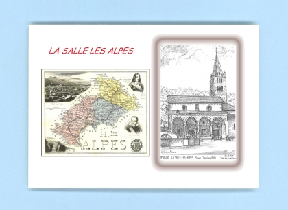 Cartes Postales impression Noir avec dpartement sur la ville de LA SALLE LES ALPES Titre : serre chevalier 1400