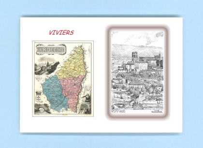 Cartes Postales impression Noir avec dpartement sur la ville de VIVIERS Titre : vue