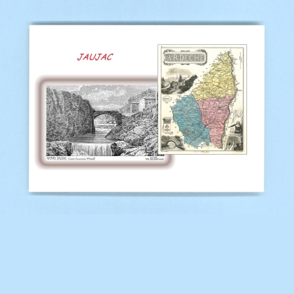 Cartes Postales impression Noir avec dpartement sur la ville de JAUJAC Titre : vue