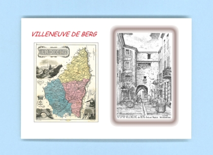 Cartes Postales impression Noir avec dpartement sur la ville de VILLENEUVE DE BERG Titre : porte de l hopital