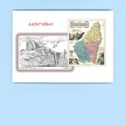 Cartes Postales impression Noir avec dpartement sur la ville de ST PERAY Titre : chateau de crussol