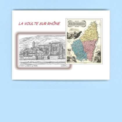 Cartes Postales impression Noir avec dpartement sur la ville de LA VOULTE SUR RHONE Titre : vue