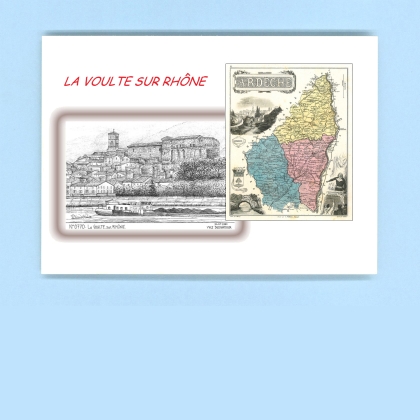 Cartes Postales impression Noir avec dpartement sur la ville de LA VOULTE SUR RHONE Titre : vue