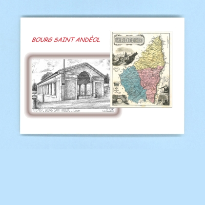 Cartes Postales impression Noir avec dpartement sur la ville de BOURG ST ANDEOL Titre : lavoir