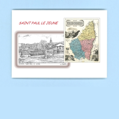 Cartes Postales impression Noir avec dpartement sur la ville de ST PAUL LE JEUNE Titre : vue