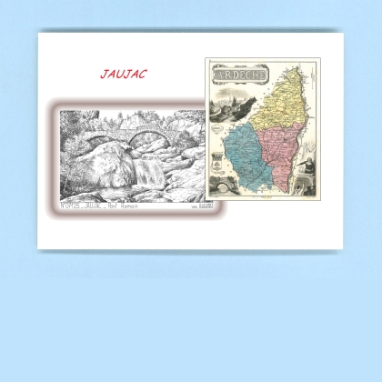 Cartes Postales impression Noir avec dpartement sur la ville de JAUJAC Titre : pont romain