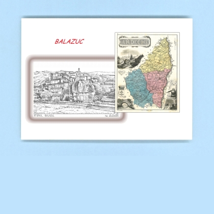 Cartes Postales impression Noir avec dpartement sur la ville de BALAZUC Titre : vue